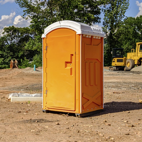 how often are the portable restrooms cleaned and serviced during a rental period in Rapidan